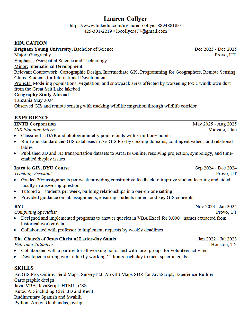 Lauren's Resume
